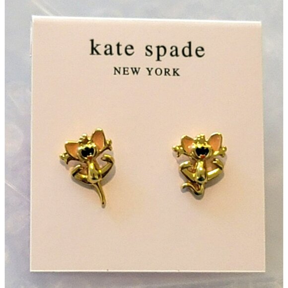 Kate Spade Screaming Mouse Earrings Tom and Jerry Fun Stud Jewelry JJ3335 - Picture 1 of 4